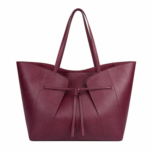 Elanura Women's Burgundy Leather Tote Handbag